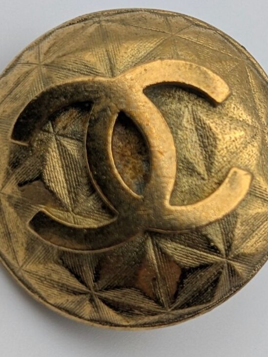 Chanel Earrings CC Logo Round Gold Vintage - Picture 4 of 9